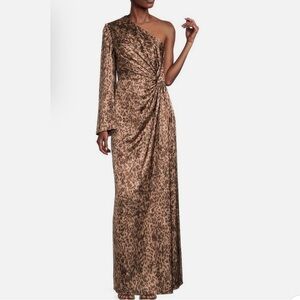 Muse One-Shoulder Leopard Print Dress